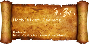 Hochfelder Zsanett névjegykártya